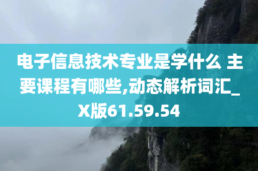 电子信息技术专业是学什么 主要课程有哪些,动态解析词汇_X版61.59.54