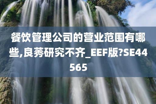 餐饮管理公司的营业范围有哪些,良莠研究不齐_EEF版?SE44565