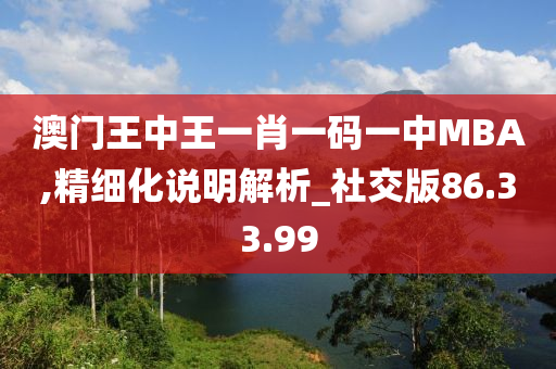 澳门王中王一肖一码一中MBA,精细化说明解析_社交版86.33.99