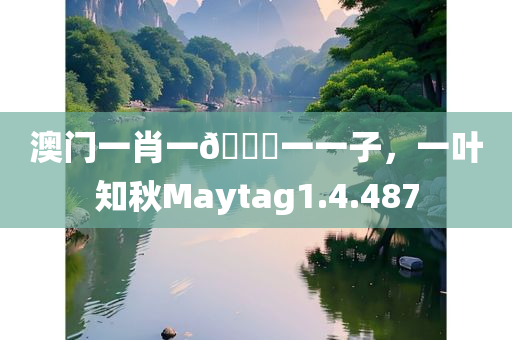 澳门一肖一🐎一一子，一叶知秋Maytag1.4.487