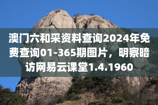 澳门六和采资料查询2024年免费查询01-365期图片，明察暗访网易云课堂1.4.1960