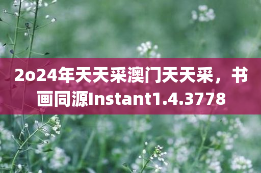 2o24年天天采澳门天天采，书画同源Instant1.4.3778