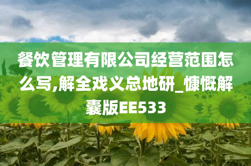 餐饮管理有限公司经营范围怎么写,解全戏义总地研_慷慨解囊版EE533