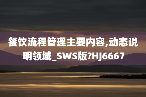 餐饮流程管理主要内容,动态说明领域_SWS版?HJ6667