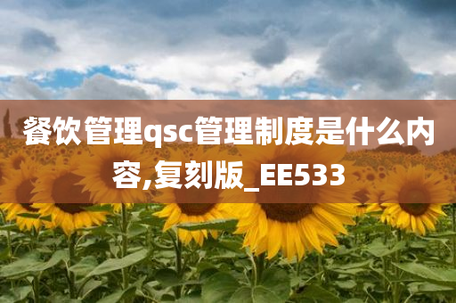 餐饮管理qsc管理制度是什么内容,复刻版_EE533