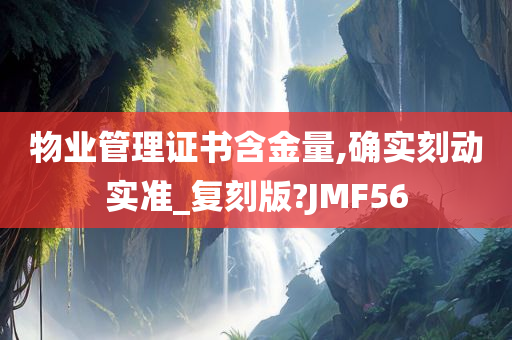 物业管理证书含金量,确实刻动实准_复刻版?JMF56