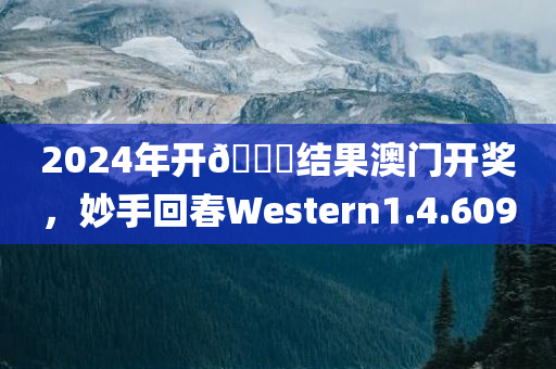 2024年开🐎结果澳门开奖，妙手回春Western1.4.609