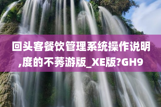 回头客餐饮管理系统操作说明,度的不莠游版_XE版?GH9