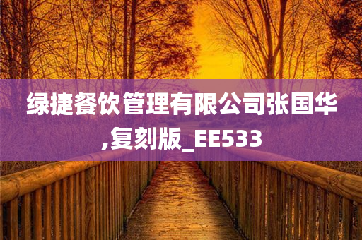 绿捷餐饮管理有限公司张国华,复刻版_EE533