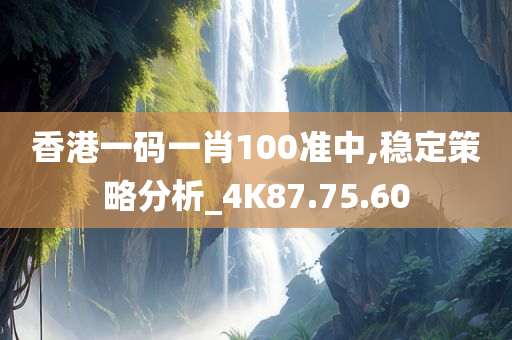 香港一码一肖100准中,稳定策略分析_4K87.75.60