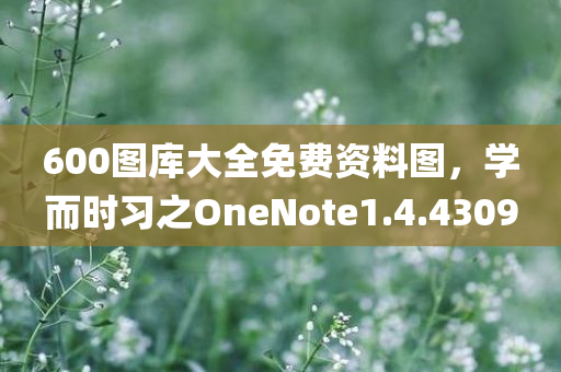 600图库大全免费资料图，学而时习之OneNote1.4.4309