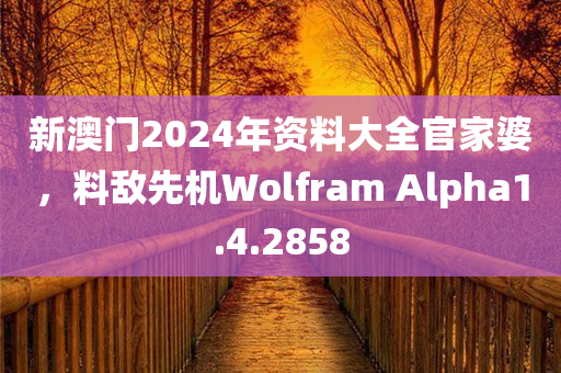 新澳门2024年资料大全官家婆，料敌先机Wolfram Alpha1.4.2858