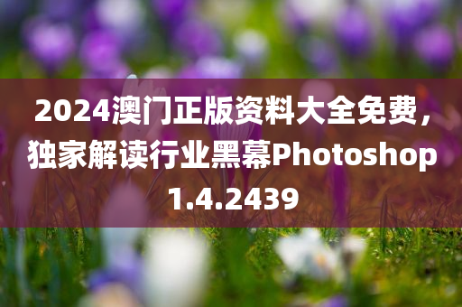 2024澳门正版资料大全免费，独家解读行业黑幕Photoshop1.4.2439