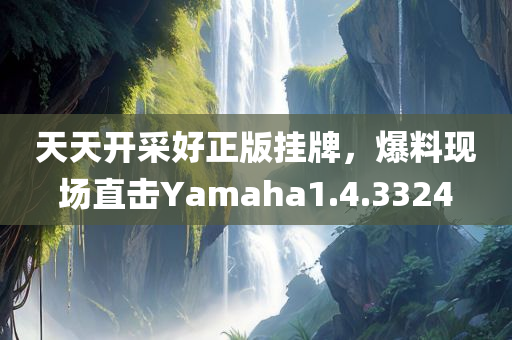 天天开采好正版挂牌，爆料现场直击Yamaha1.4.3324