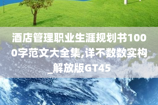 酒店管理职业生涯规划书1000字范文大全集,详不数数实构_解放版GT45