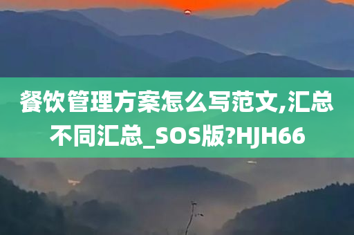 餐饮管理方案怎么写范文,汇总不同汇总_SOS版?HJH66