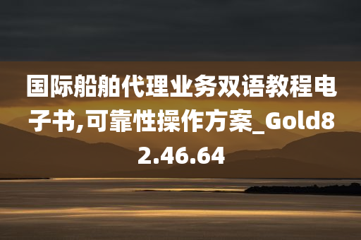 国际船舶代理业务双语教程电子书,可靠性操作方案_Gold82.46.64