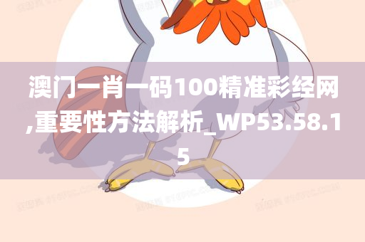 澳门一肖一码100精准彩经网,重要性方法解析_WP53.58.15