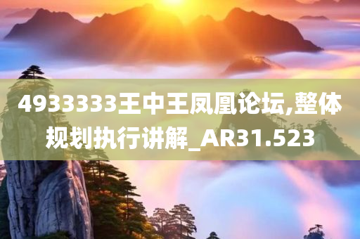 4933333王中王凤凰论坛,整体规划执行讲解_AR31.523