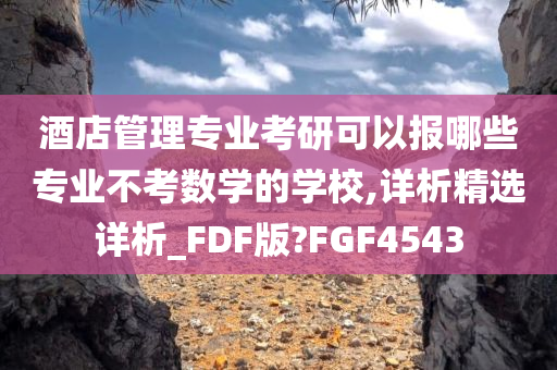 酒店管理专业考研可以报哪些专业不考数学的学校,详析精选详析_FDF版?FGF4543