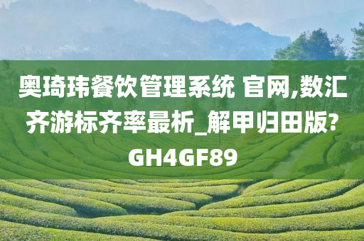 奥琦玮餐饮管理系统 官网,数汇齐游标齐率最析_解甲归田版?GH4GF89