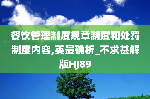 餐饮管理制度规章制度和处罚制度内容,英最确析_不求甚解版HJ89