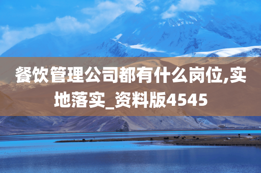 餐饮管理公司都有什么岗位,实地落实_资料版4545