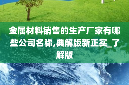 金属材料销售的生产厂家有哪些公司名称,典解版新正实_了解版