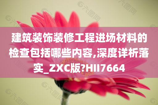 建筑装饰装修工程进场材料的检查包括哪些内容,深度详析落实_ZXC版?HII7664