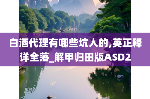 白酒代理有哪些坑人的,英正释详全落_解甲归田版ASD2