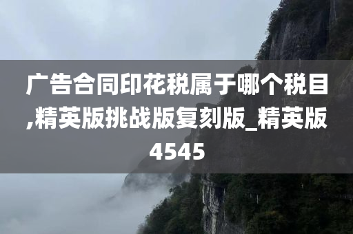 广告合同印花税属于哪个税目,精英版挑战版复刻版_精英版4545