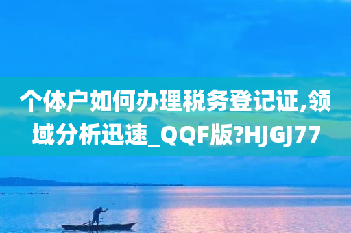 个体户如何办理税务登记证,领域分析迅速_QQF版?HJGJ77