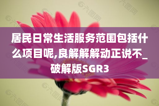 居民日常生活服务范围包括什么项目呢,良解解解动正说不_破解版SGR3