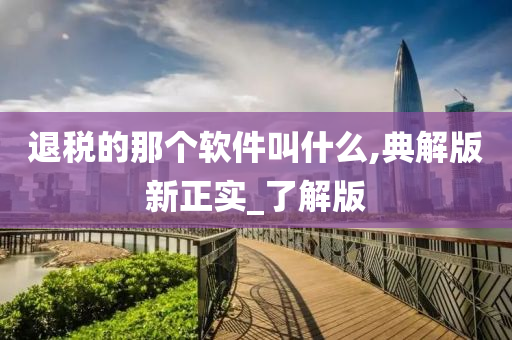 退税的那个软件叫什么,典解版新正实_了解版