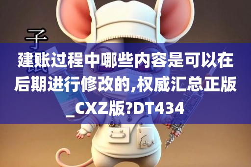 建账过程中哪些内容是可以在后期进行修改的,权威汇总正版_CXZ版?DT434