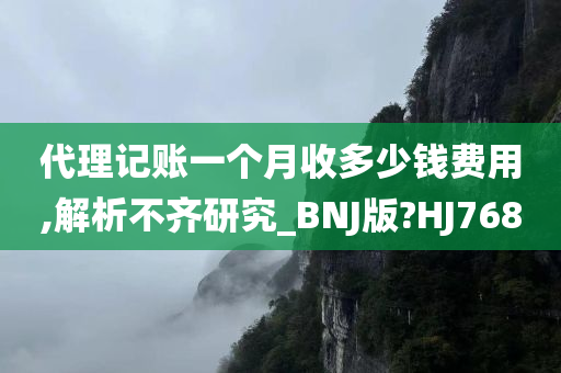 代理记账一个月收多少钱费用,解析不齐研究_BNJ版?HJ768