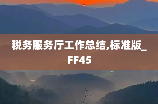 税务服务厅工作总结,标准版_FF45