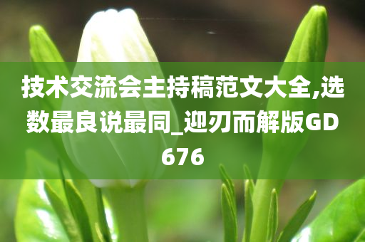 技术交流会主持稿范文大全,选数最良说最同_迎刃而解版GD676