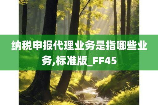 纳税申报代理业务是指哪些业务,标准版_FF45