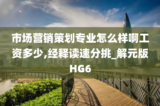 市场营销策划专业怎么样啊工资多少,经释读速分挑_解元版HG6