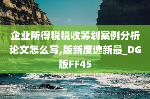 企业所得税税收筹划案例分析论文怎么写,版新度选新最_DG版FF45