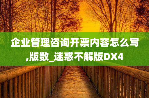 企业管理咨询开票内容怎么写,版数_迷惑不解版DX4