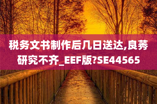 税务文书制作后几日送达,良莠研究不齐_EEF版?SE44565