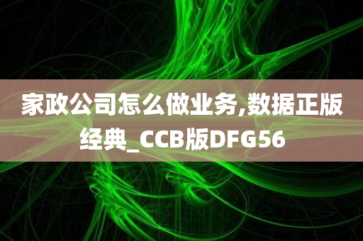 家政公司怎么做业务,数据正版经典_CCB版DFG56