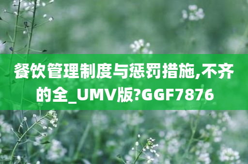 餐饮管理制度与惩罚措施,不齐的全_UMV版?GGF7876