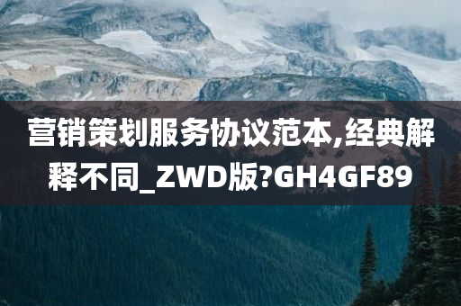 营销策划服务协议范本,经典解释不同_ZWD版?GH4GF89