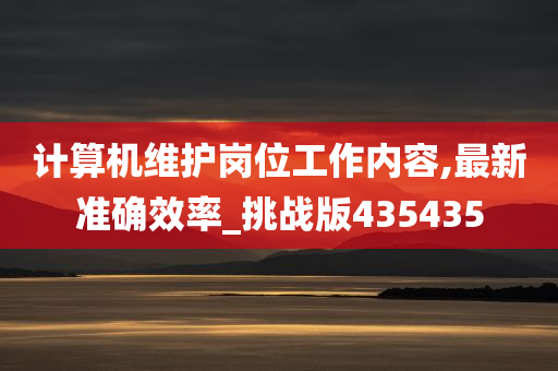 计算机维护岗位工作内容,最新准确效率_挑战版435435