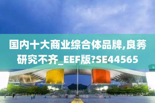 国内十大商业综合体品牌,良莠研究不齐_EEF版?SE44565