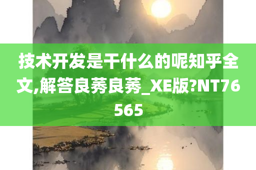 技术开发是干什么的呢知乎全文,解答良莠良莠_XE版?NT76565