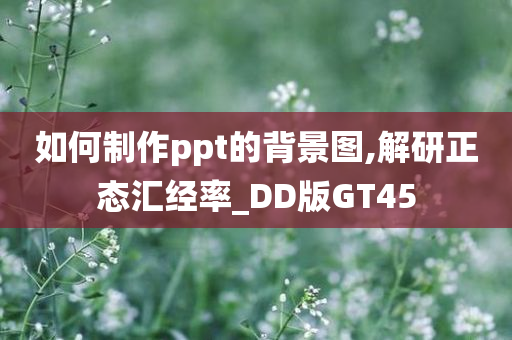 如何制作ppt的背景图,解研正态汇经率_DD版GT45